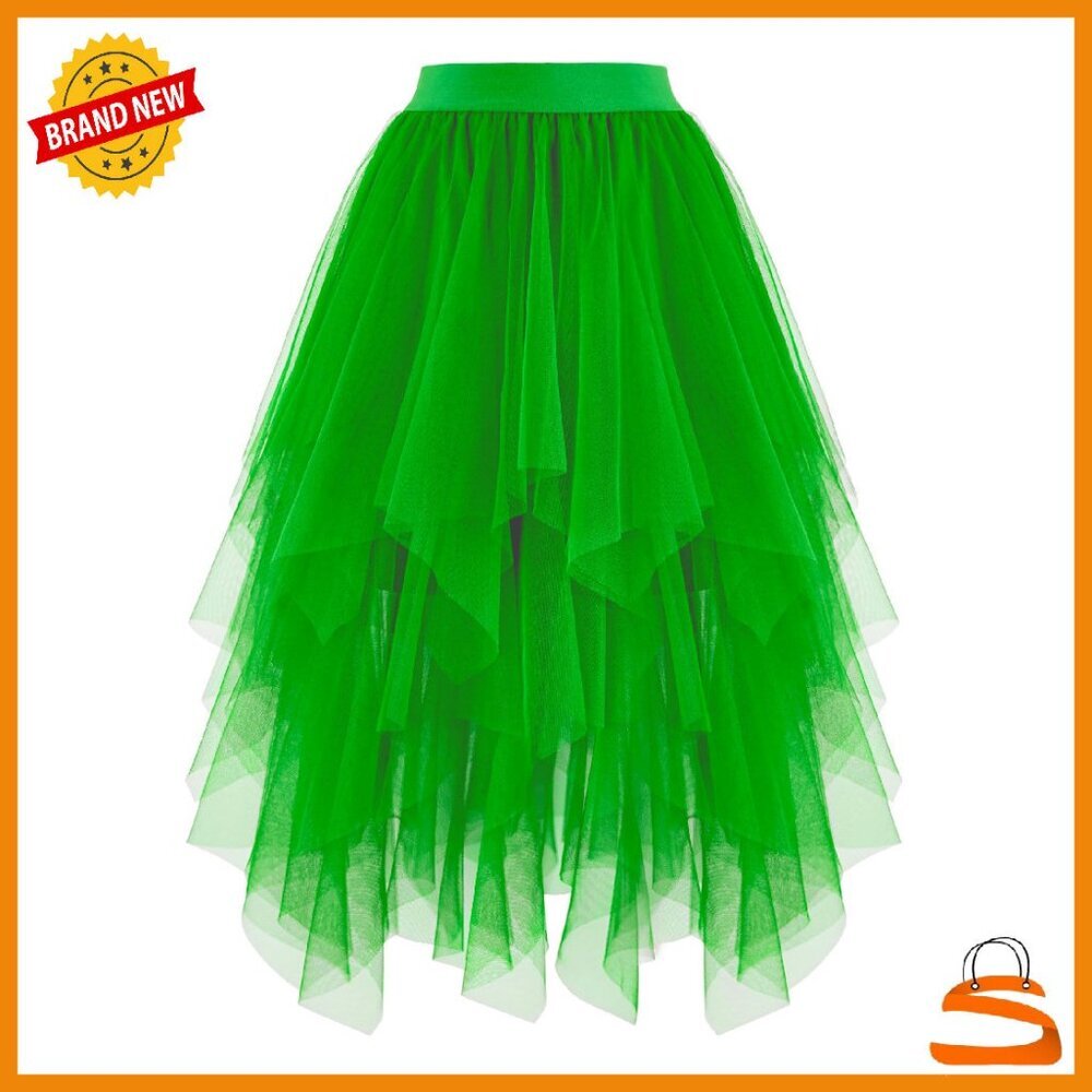Women's Tulle Skirt High Low Layered Midi Fairy Tutu